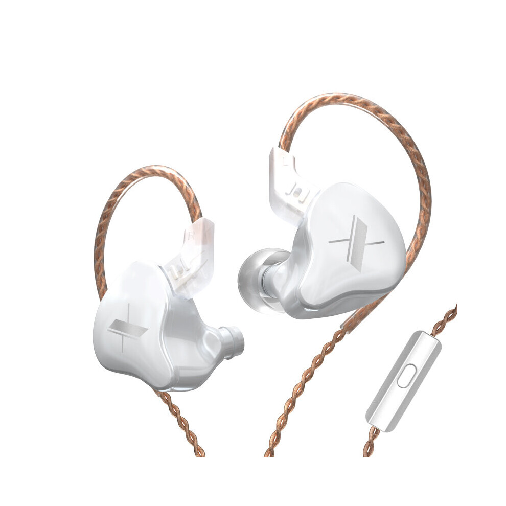 (A-Edx-With-Mic) Kz Edx 1Dd 10Mm Composite Magnetic Dynamic Driver Hifi In-Ear Earphone Iem With Detachable 0.75Mm 2 Pin Cable White 4851204889207