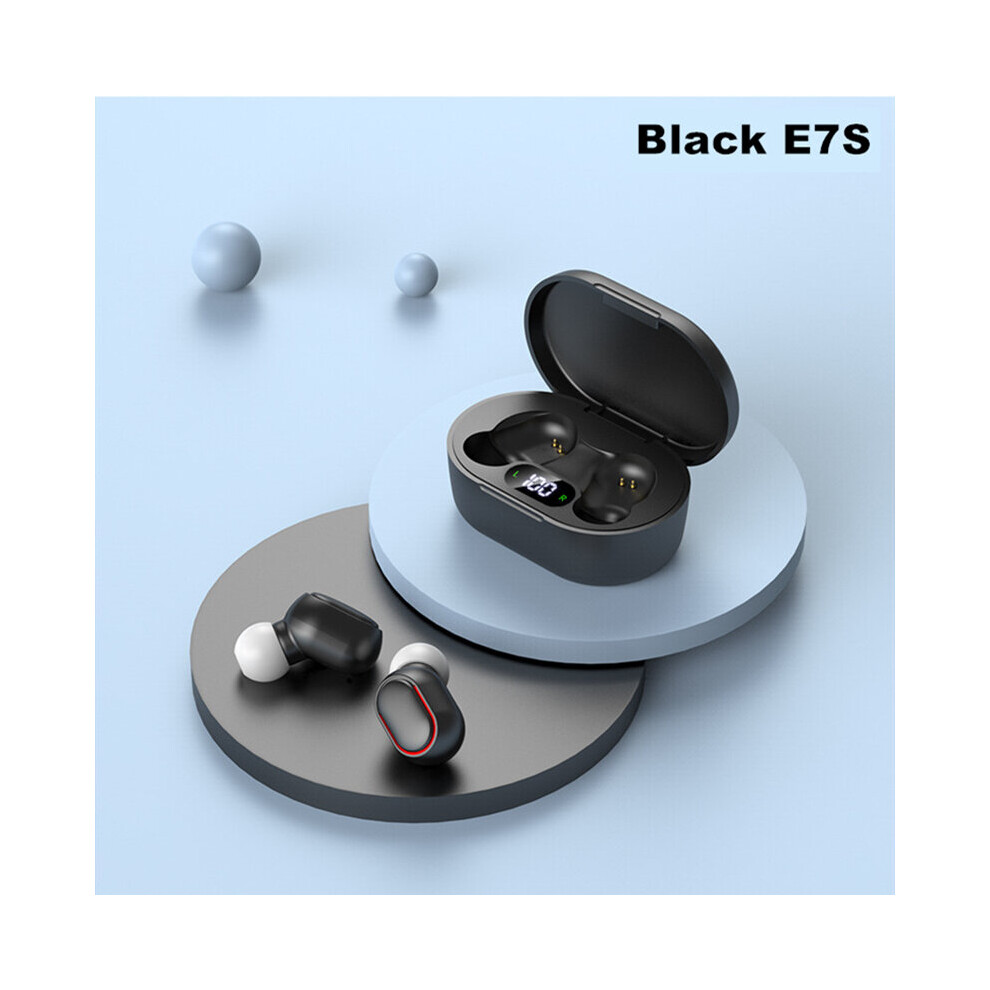 (A-E7s ) Tws Bluetooth 5.0 Earphone Wireless Headsets With Mic Noise Isolation Earbuds For Xiaomi Redmi Iphone Samsung Huawei Phones Black 4851205015230