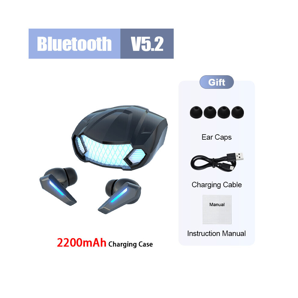 (A-Vip ) Tws Gaming Headsets Wireless Earphones Bluetooth 9D Stereo Sound Quality Bluetooth 5.2 Music Headphones With Microphone Black 4851205061268