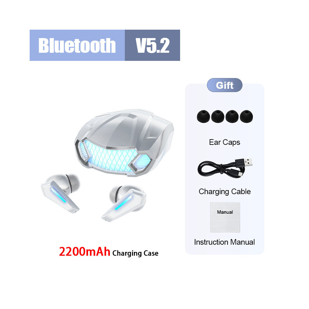 (A-Vip ) Tws Gaming Headsets Wireless Earphones Bluetooth 9D Stereo Sound Quality Bluetooth 5.2 Music Headphones With Microphone White 4851205061275