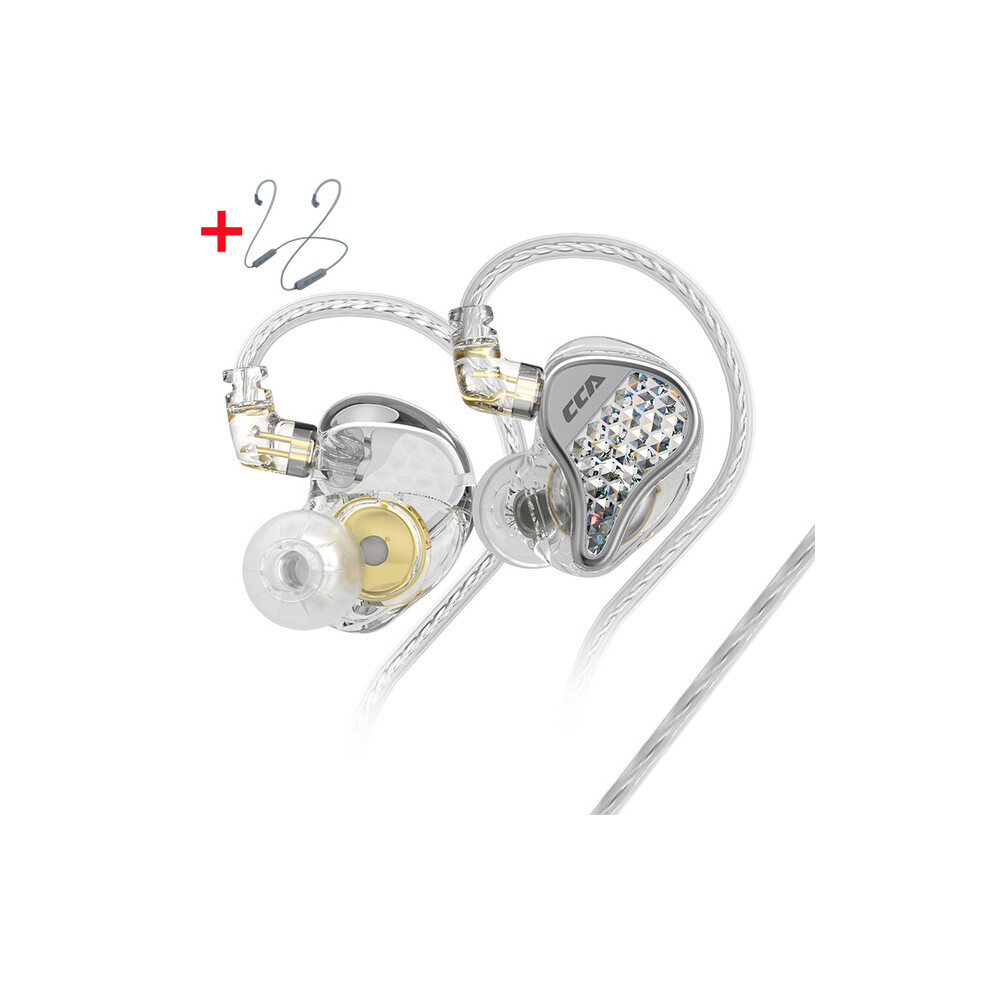 (A-Bt No Mic) Cca Lyra Headphone Wired Hifi Stereo Bass Music In Ear Earbuds Sport Phone Headset Noice Cancelling Earphone With Microphone White 4851205027028