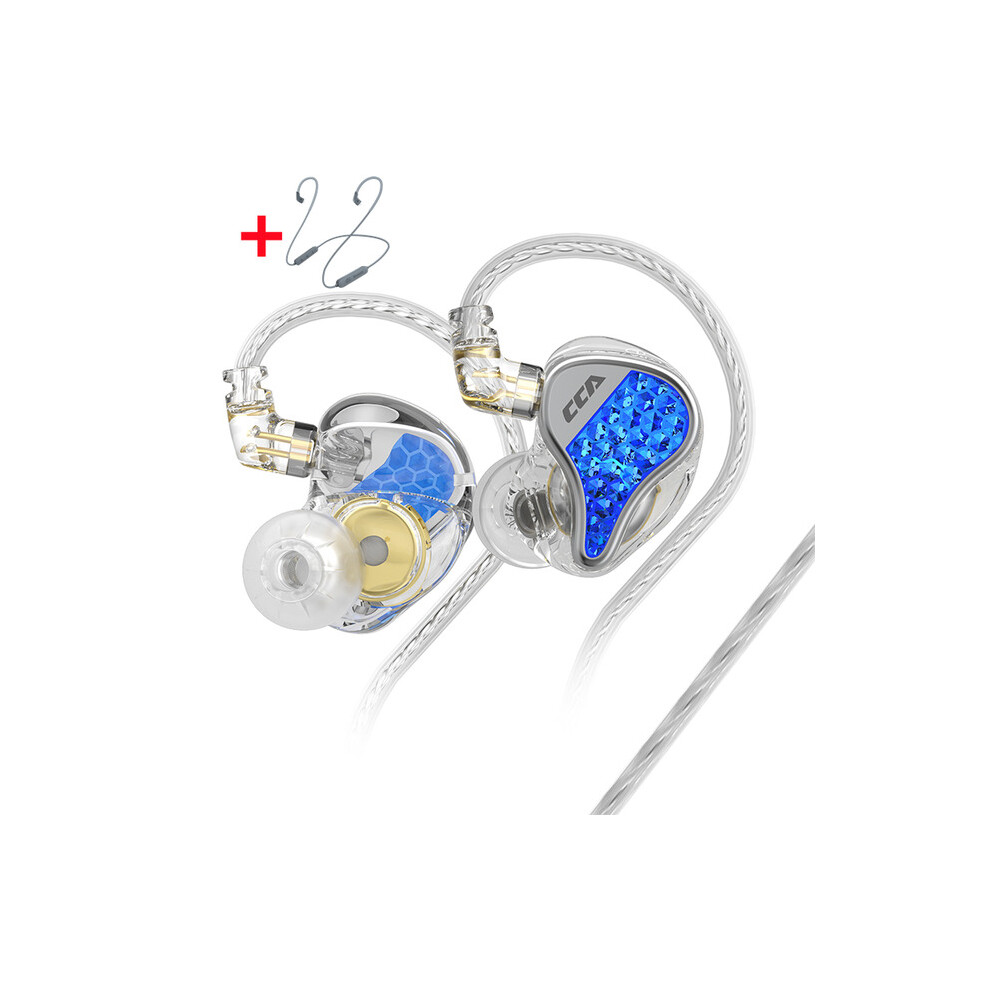 (A-Bt No Mic) Cca Lyra Headphone Wired Hifi Stereo Bass Music In Ear Earbuds Sport Phone Headset Noice Cancelling Earphone With Microphone Blue 4851205027004