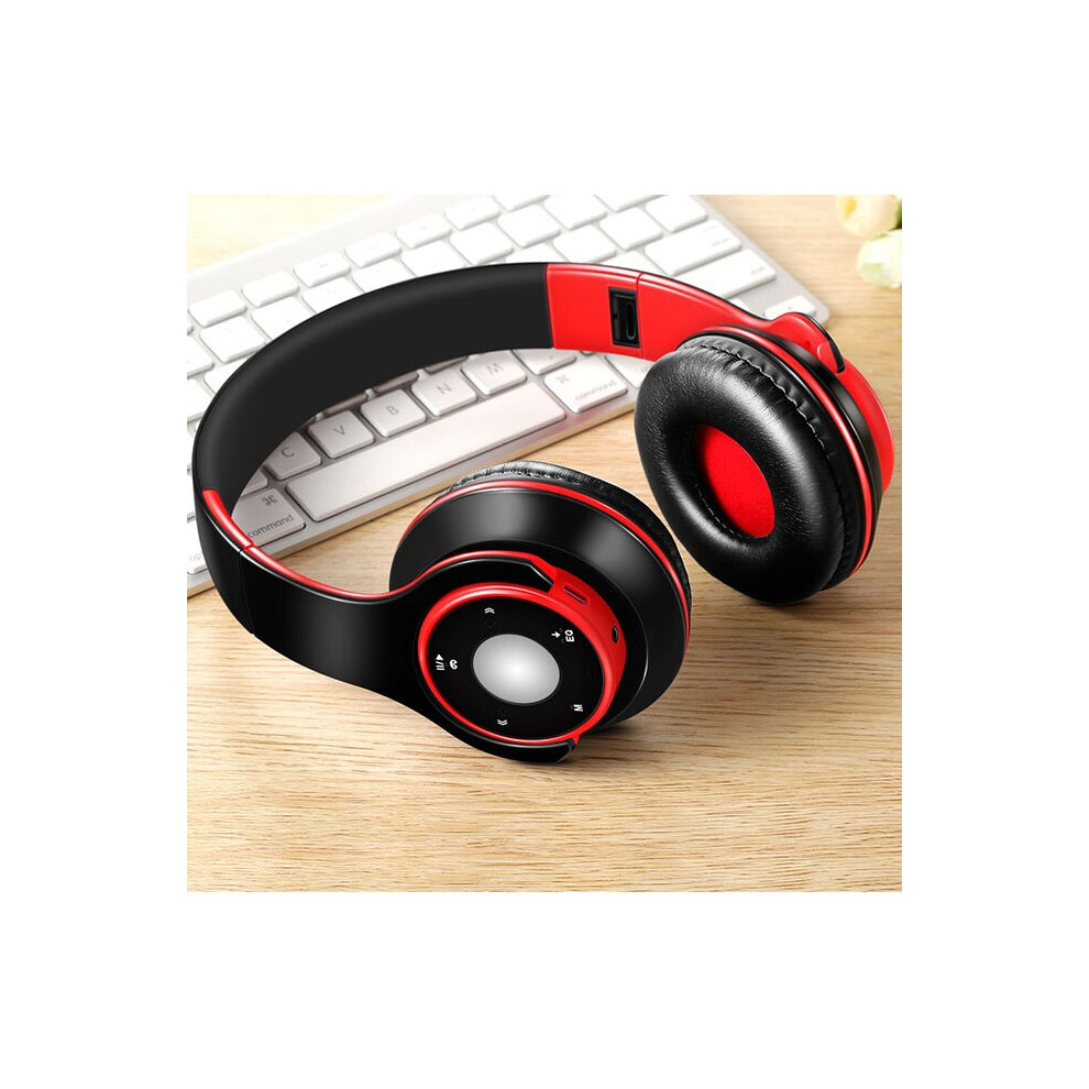 (A-) Wireless Headset Bluetooth Earphones And Headphone For Girls Samsung Sport And Sd Card With Mic Hifi Stereo Ios Android In Phone Red 4851204893785