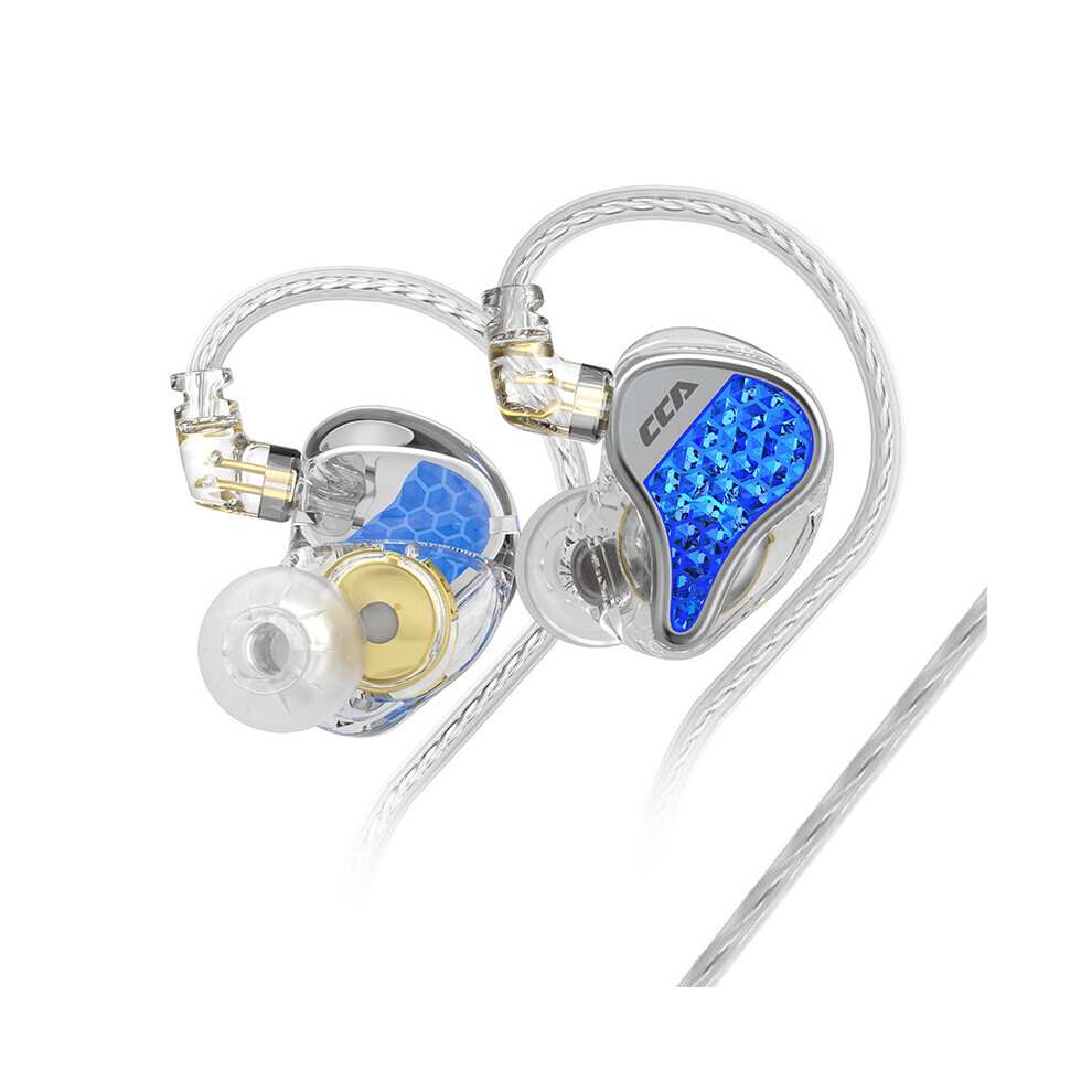 (A- No Mic) Cca Lyra Headphone Wired Hifi Stereo Bass Music In Ear Earbuds Sport Phone Headset Noice Cancelling Earphone With Microphone Blue 4851205026984