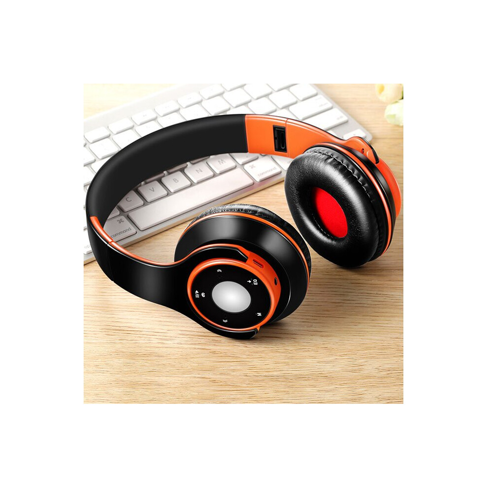 (A-) Wireless Headset Bluetooth Earphones And Headphone For Girls Samsung Sport And Sd Card With Mic Hifi Stereo Ios Android In Phone Orange 4851204893778