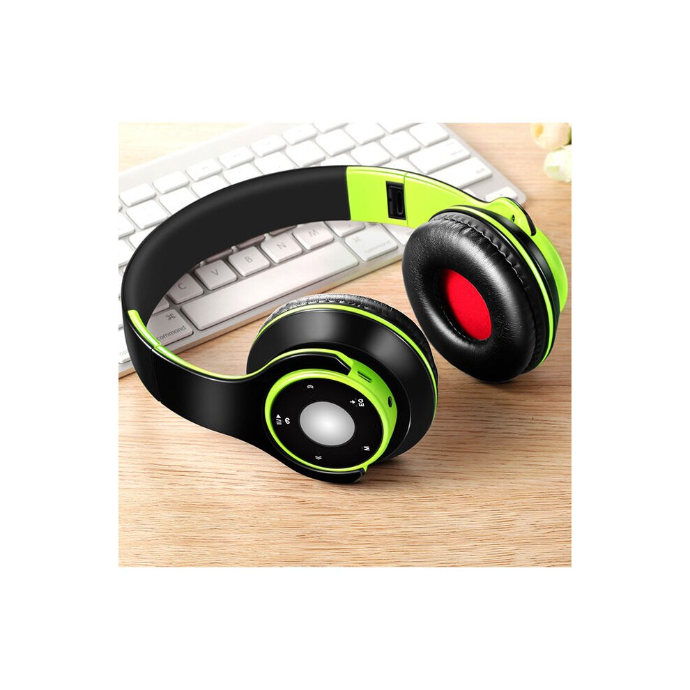 (A-) Wireless Headset Bluetooth Earphones And Headphone For Girls Samsung Sport And Sd Card With Mic Hifi Stereo Ios Android In Phone Green 4851204893761