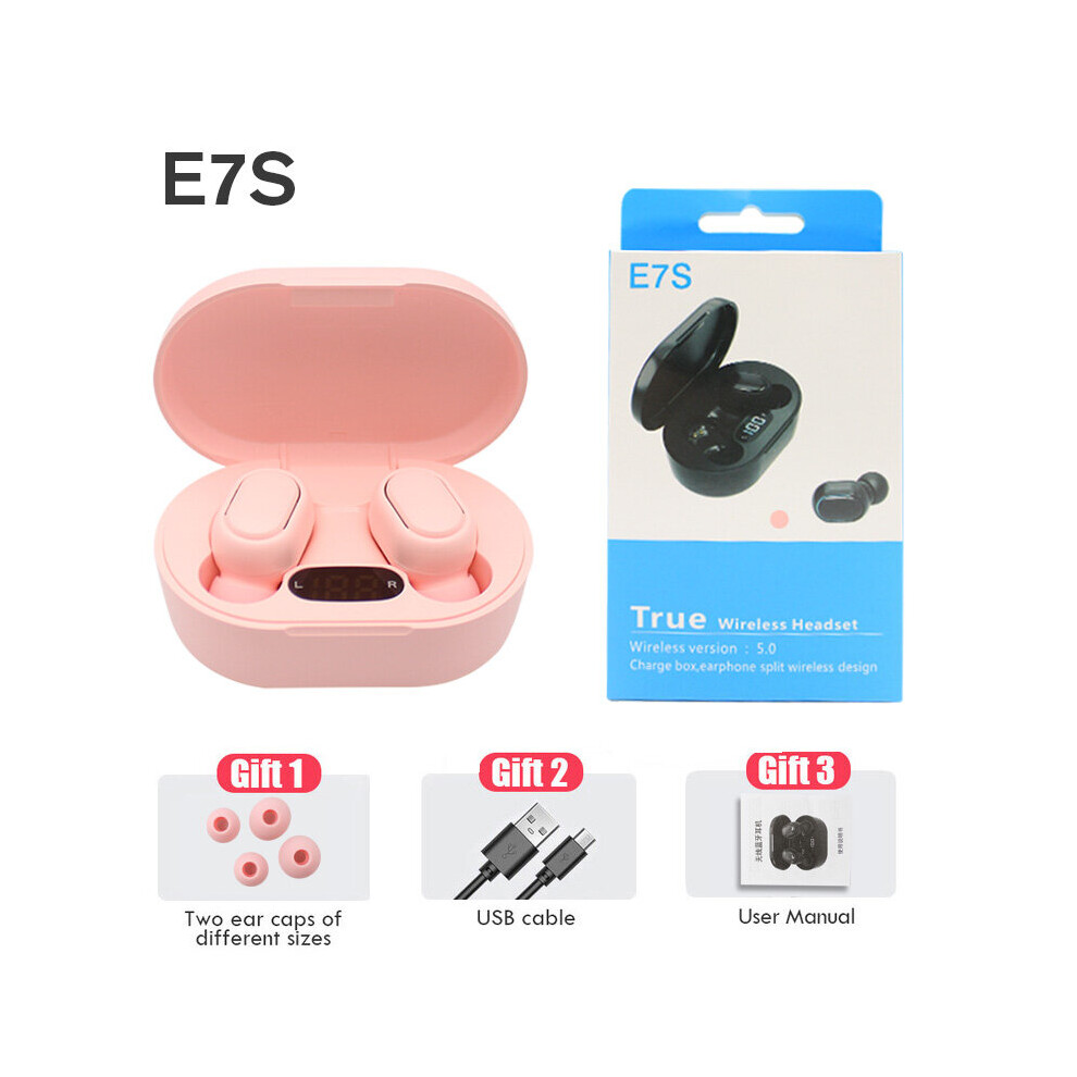 (A-001) Tws E7s Bluetooth 5.0 Fone Charging Box Wireless Headphone 9D Stereo Sports Waterproof Earbuds Headsets With Microphone 4851204884554