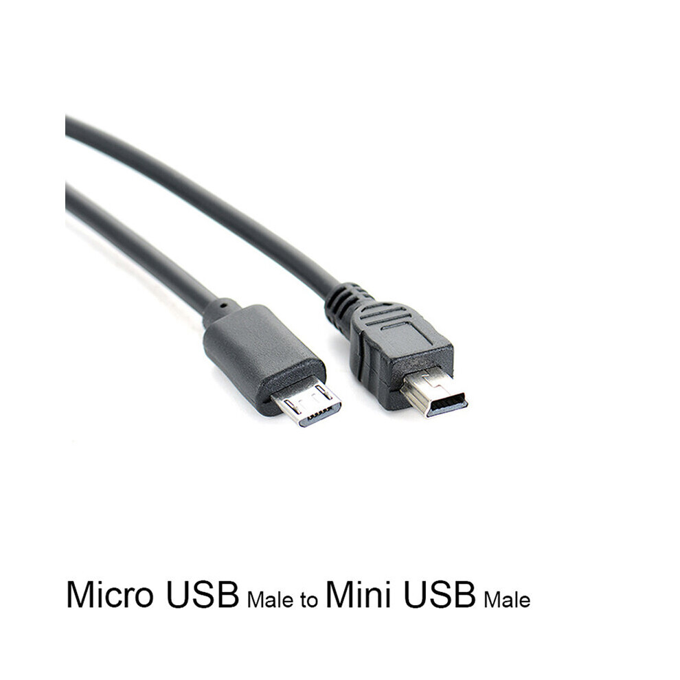 (A-) 1Pc Micro Usb Male To Mini Usb Male Data Adapter Converter Cable Cord Data Cable 25Cm 4855672933837