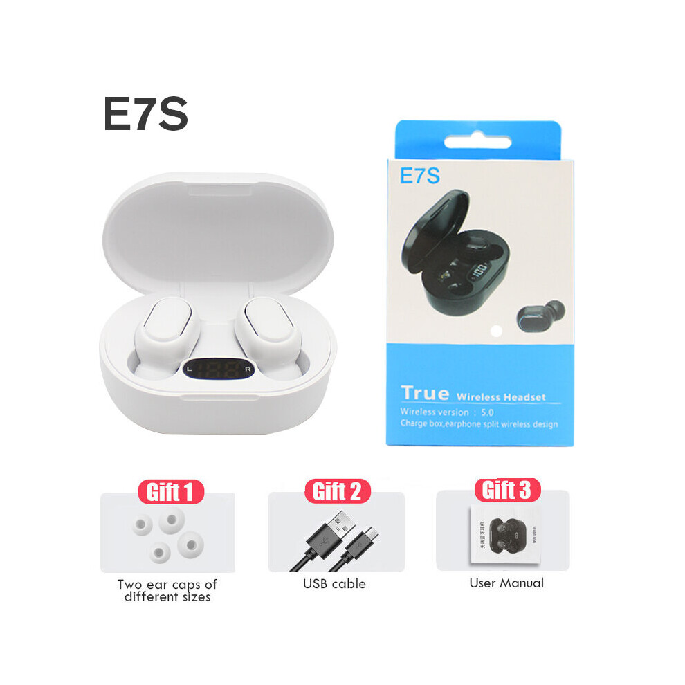 (A-005) Tws E7s Bluetooth 5.0 Fone Charging Box Wireless Headphone 9D Stereo Sports Waterproof Earbuds Headsets With Microphone 4851204884608