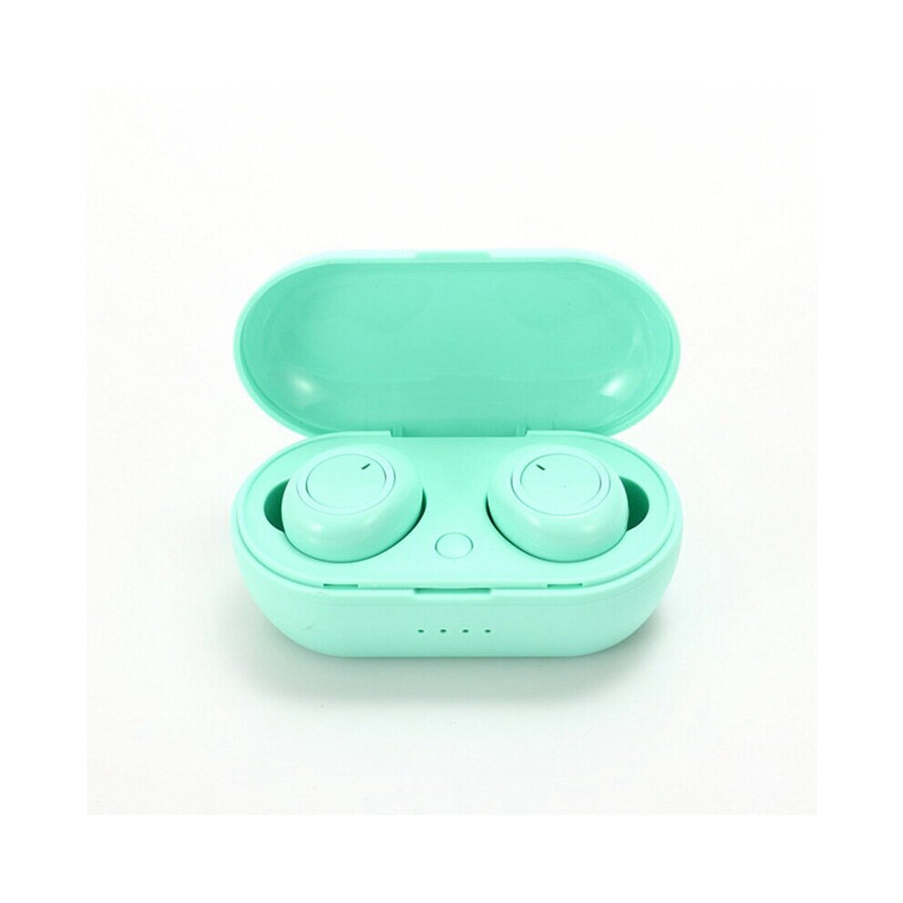 (A-Y50-) New Tws Bluetooth Earphone 5.0 Wireless Headset Ipx6 Waterproof Deep Bass Earbuds True Wireless Stereo Headphone Sport Earphones Green 4851204961897