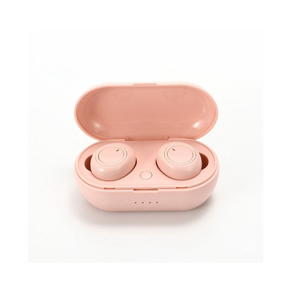 (A-Y50-) New Tws Bluetooth Earphone 5.0 Wireless Headset Ipx6 Waterproof Deep Bass Earbuds True Wireless Stereo Headphone Sport Earphones Pink 4851204961903