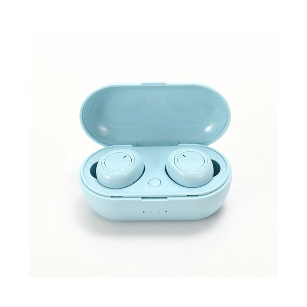 (A-Y50-) New Tws Tooth Earphone 5.0 Wireless Headset Ipx6 Waterproof Deep Bass Earbuds True Wireless Stereo Headphone Sport Earphones Blue 4851204961880