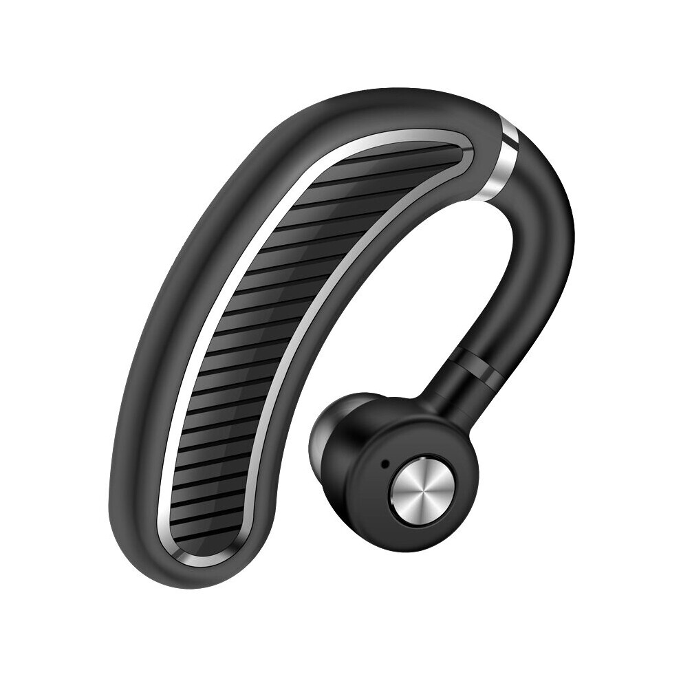 (A-) Bluetooth Earphone With Microphone 24 Hours Talk Time Wireless Headset Sweat-Proof Sport Music Earbuds Long Last Earpiece Silver 4853106754164