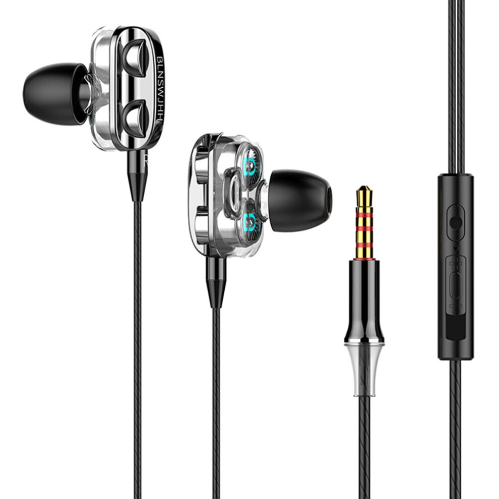 (A-) A4 In-Ear Headphone 3.5Mm Plug Ergonomic Wired Earphones With Mic Earbuds Music Sports Headset Black 4851204969770