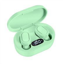 (a-E7S-green) E7S TWS Wireless Earphones Bluetooth Headphones Noise Cancelling Waterproof LED Display Screen In-ear Headset 3D Stereo Earbuds