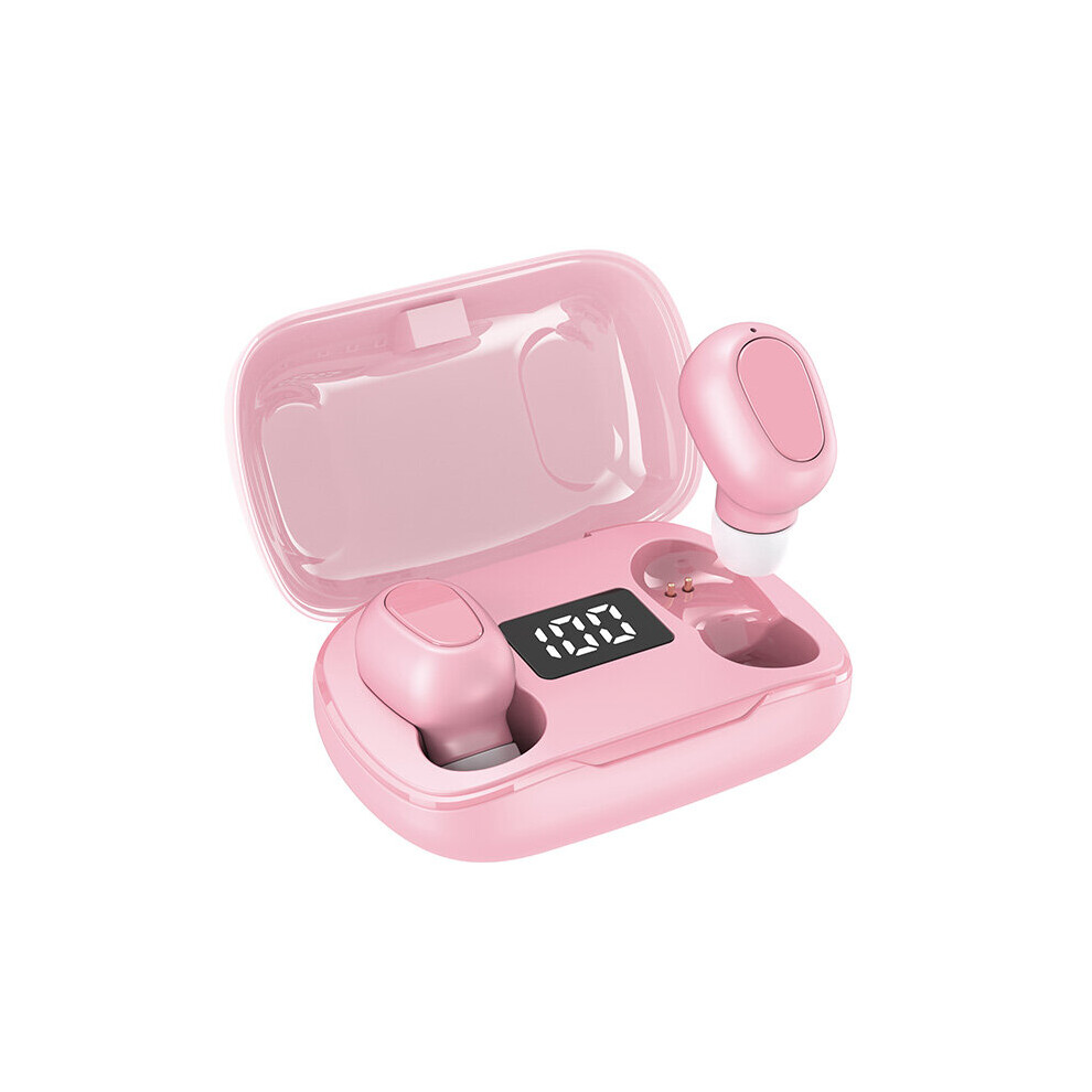 (A-L21 Led ) Tws Mini L21 Pro Headphones Wireless Sports Earbuds Waterproof Stereo Surround Sound Works On All Smartphones Bluetooth Earphone Pink 4851204973074