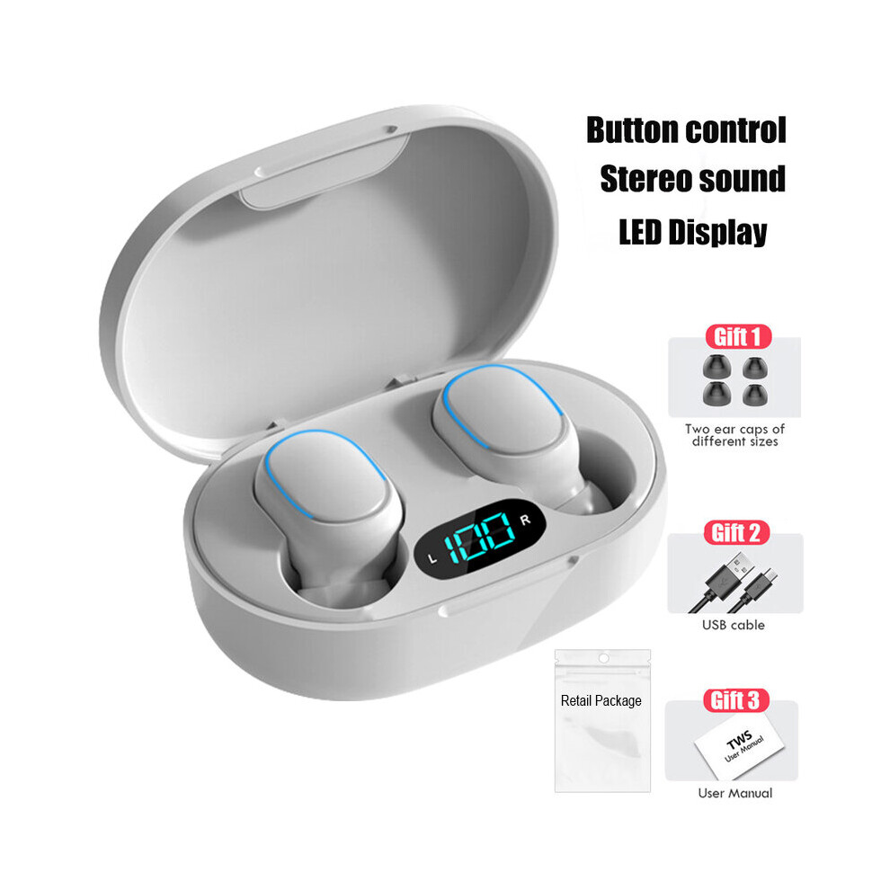 (A-E7s) Pro6 Tws E7s Wireless Headphones Bluetooth Earphones Pro4 Headsets With Mic Sport Noise Cancelling Mini Earbuds For Xiaomi Redmi White 4851204877860