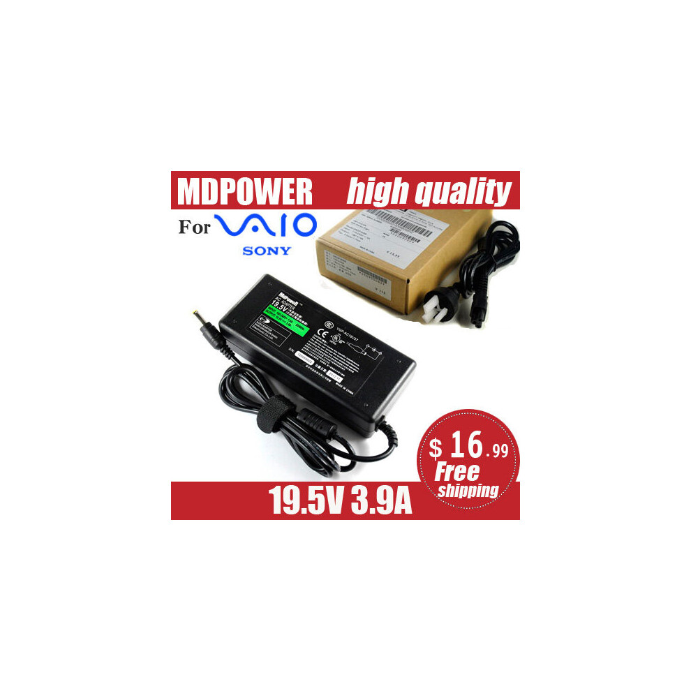 (A-) Mdpower For Sony Laptop Power Ac Adapter Charger 19.5V 3.9A Vgp-Ac19v37 4855672986161