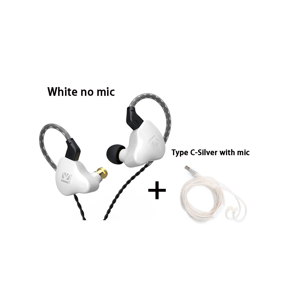 (A-Whi No Mic-) Kbear Ks1 Dual Magnetic Circuit Dynamic Wired Earphone Gaming Headphones In Ear Monitor Music Earbuds Headset Kbear Ks1 Ks2 Iems Silver 4851204905082