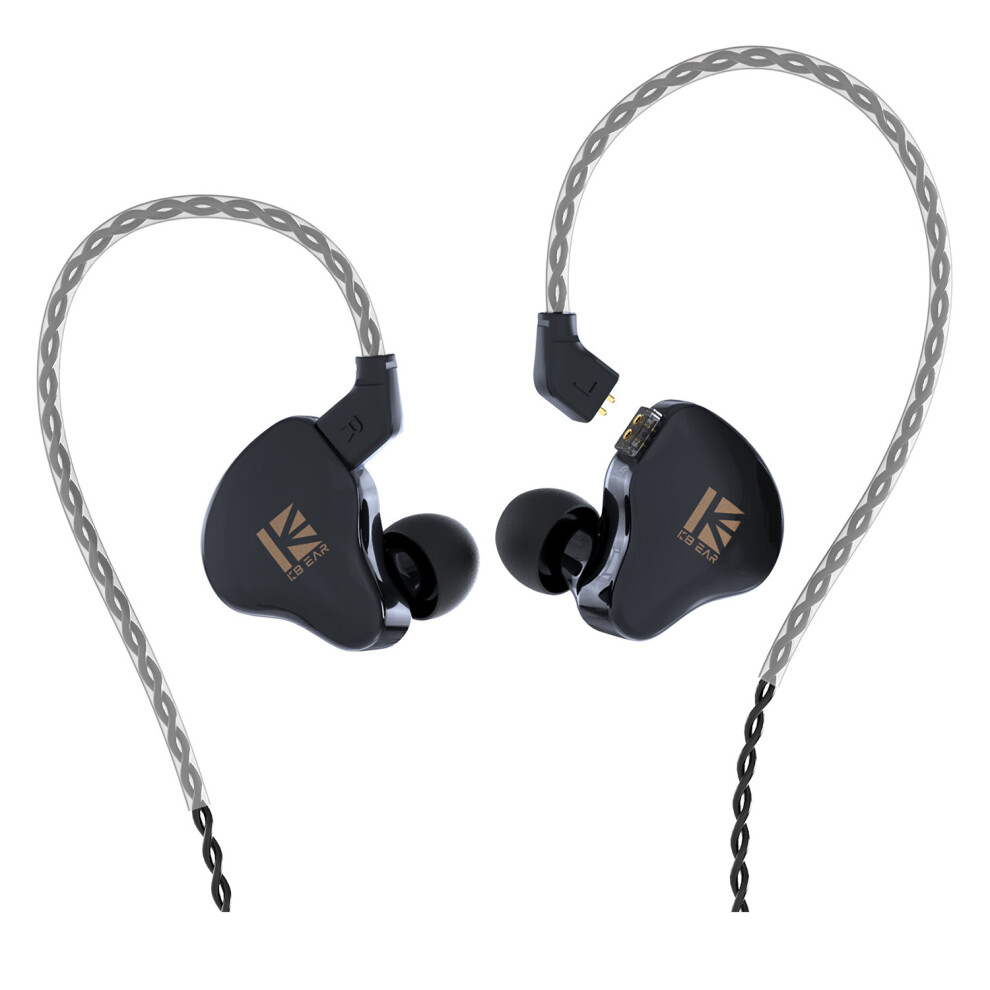 (A- No Mic) Kbear Ks1 Dual Magnetic Circuit Dynamic Wired Earphone Gaming Headphones In Ear Monitor Music Earbuds Headset Kbear Ks1 Ks2 Iems Black 4851204905013