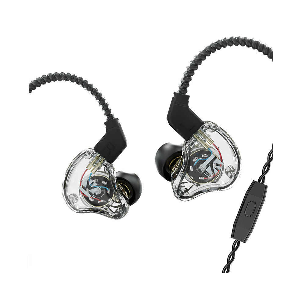 (A-Clear With Mic) Kbear Ks1 Dual Magnetic Circuit Dynamic Wired Earphone Gaming Headphones In Ear Monitor Music Earbuds Headset Kbear Ks1 Ks2 Iems 4851204905068