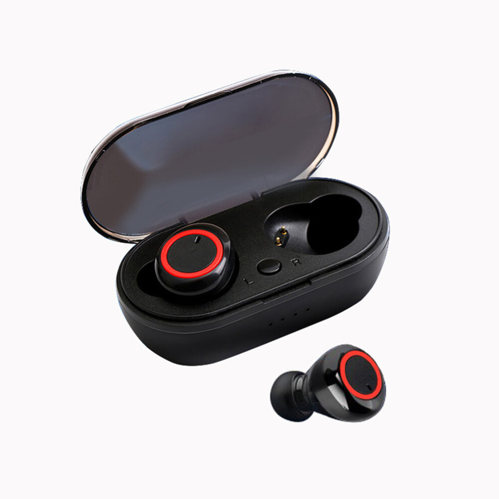 (A- Red) Tws 5.0 Bluetooth Earphones Fingerprint Touch Wireless Earbuds Hd Stereo Wireless Headphones Noise Cancelling Gaming Headset Black/Red 4851205021897