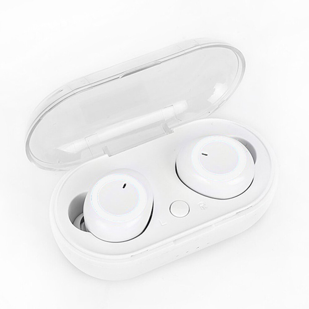 (A-Full ) Tws 5.0 Bluetooth Earphones Fingerprint Touch Wireless Earbuds Hd Stereo Wireless Headphones Noise Cancelling Gaming Headset White 4851205021927