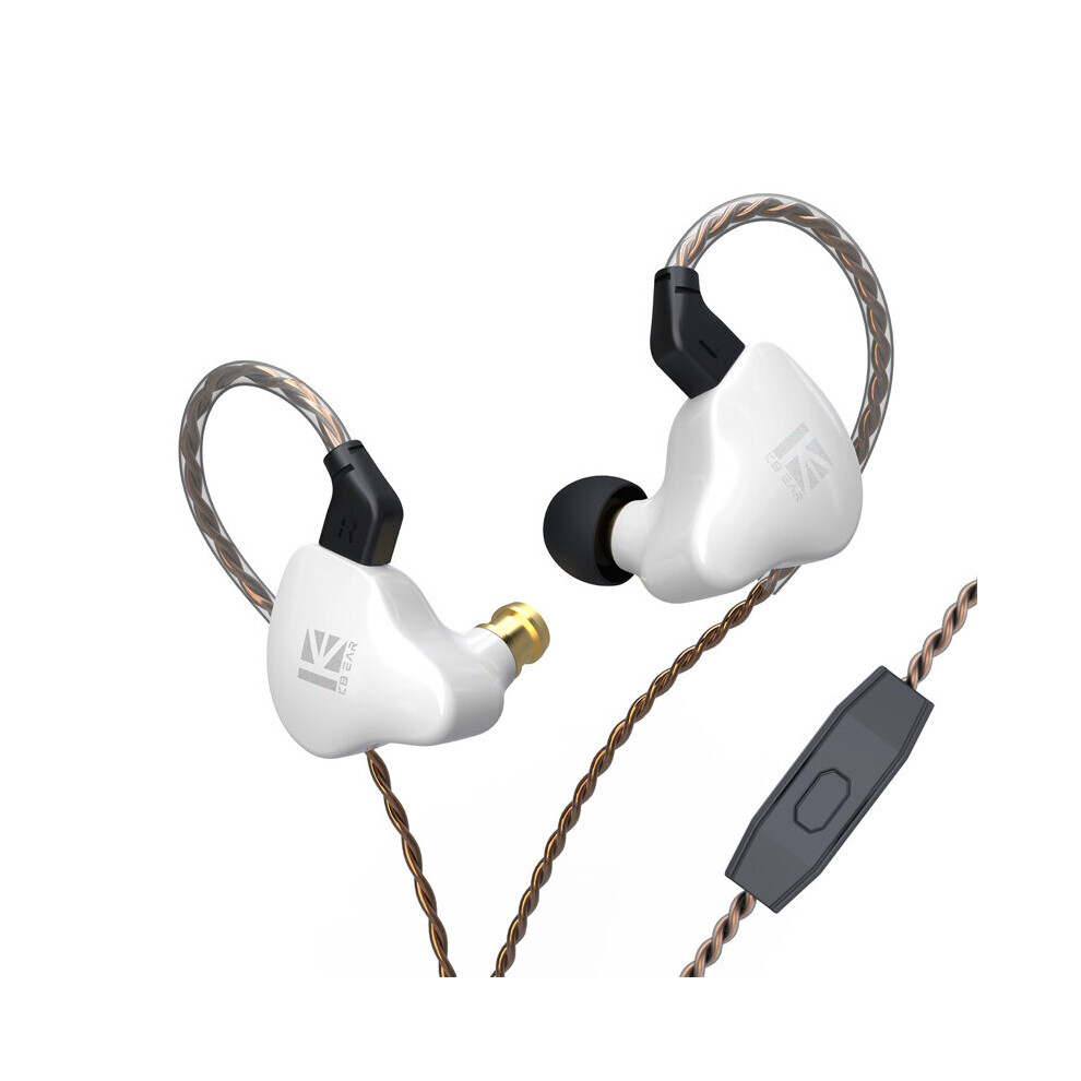 (A- With Mic) Kbear Ks1 Dual Magnetic Circuit Dynamic Wired Earphone Gaming Headphones In Ear Monitor Music Earbuds Headset Kbear Ks1 Ks2 Iems White 4851204905105