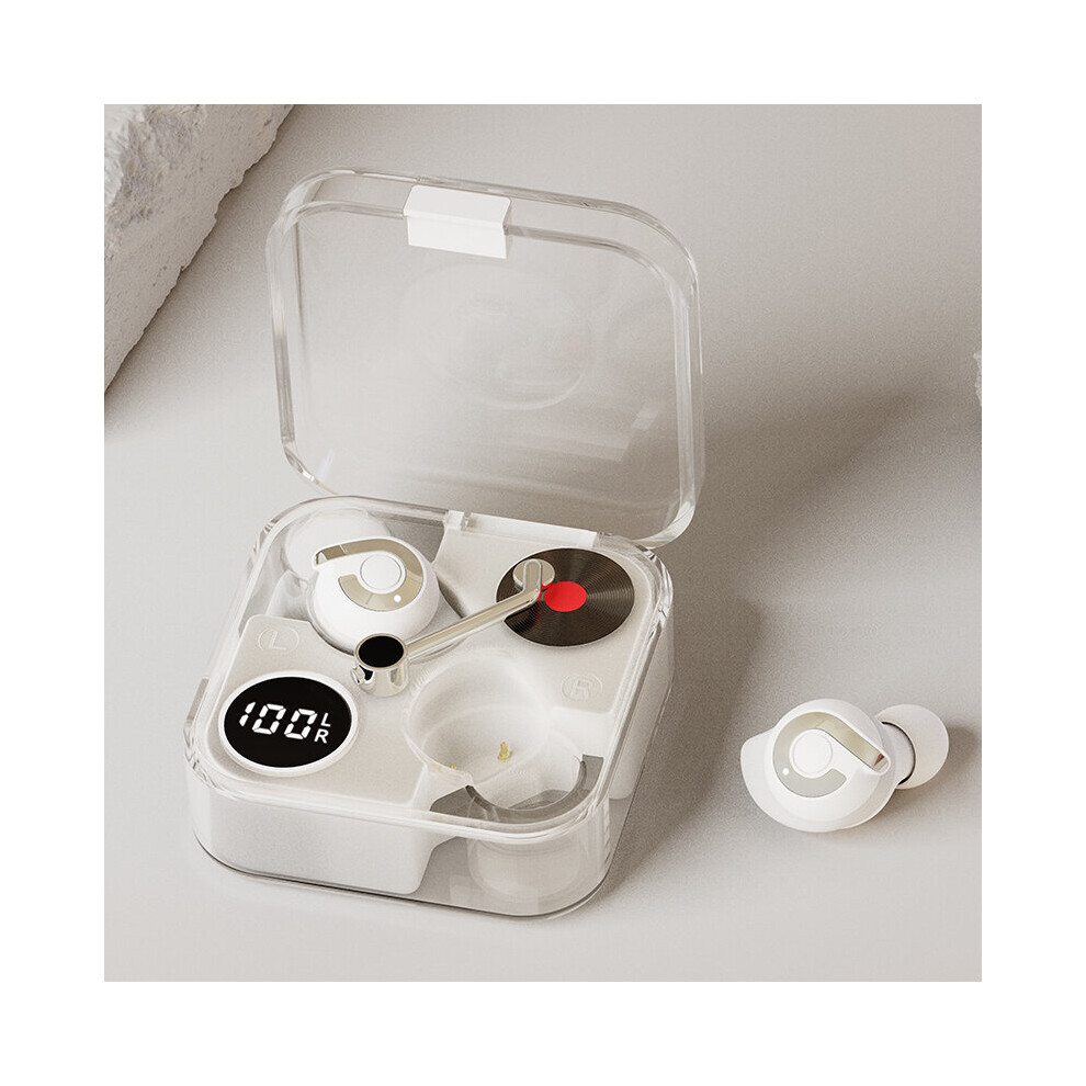 (A-Platinum ) Wireless Headphones Stereo Full Transparent Game Headphone Bluetooth Earphone 5.1 Deep Bass Earbuds Hifi Mic Earplugs Motion White 4851204996059