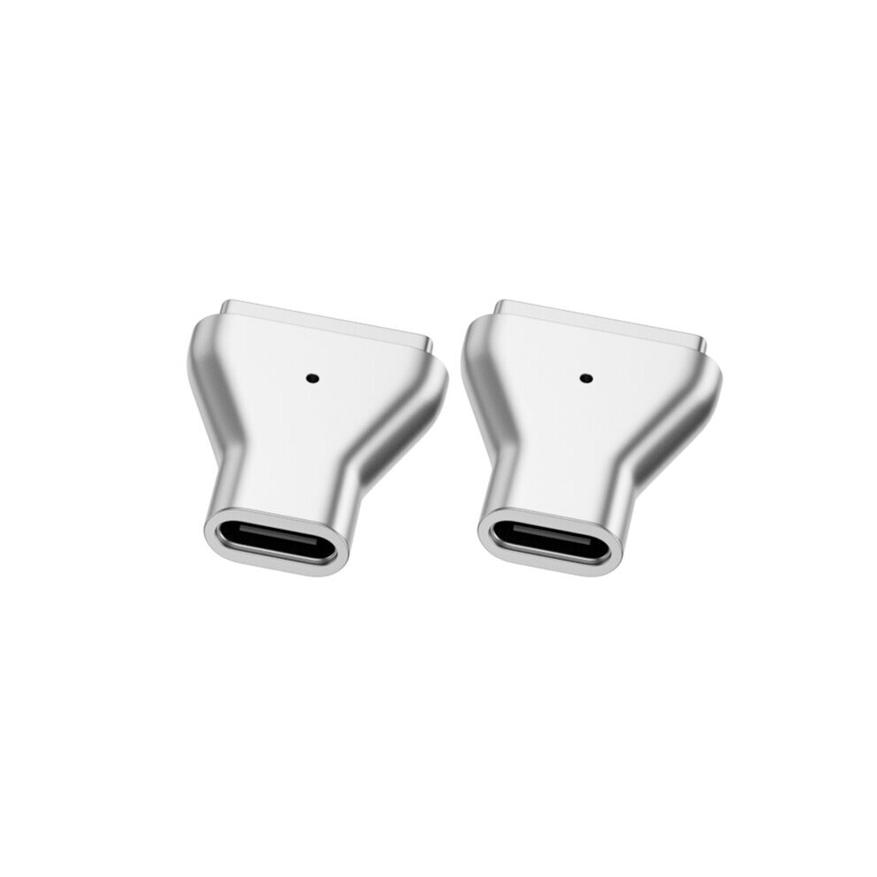 (A-To Magsafe 2 2Pcs) Type C Converter Power Adapter Aluminum Alloy Type C Female To Magsafe Pd Adapter With Indicator For Macbook Air/Pro 5A Light 4855672948596