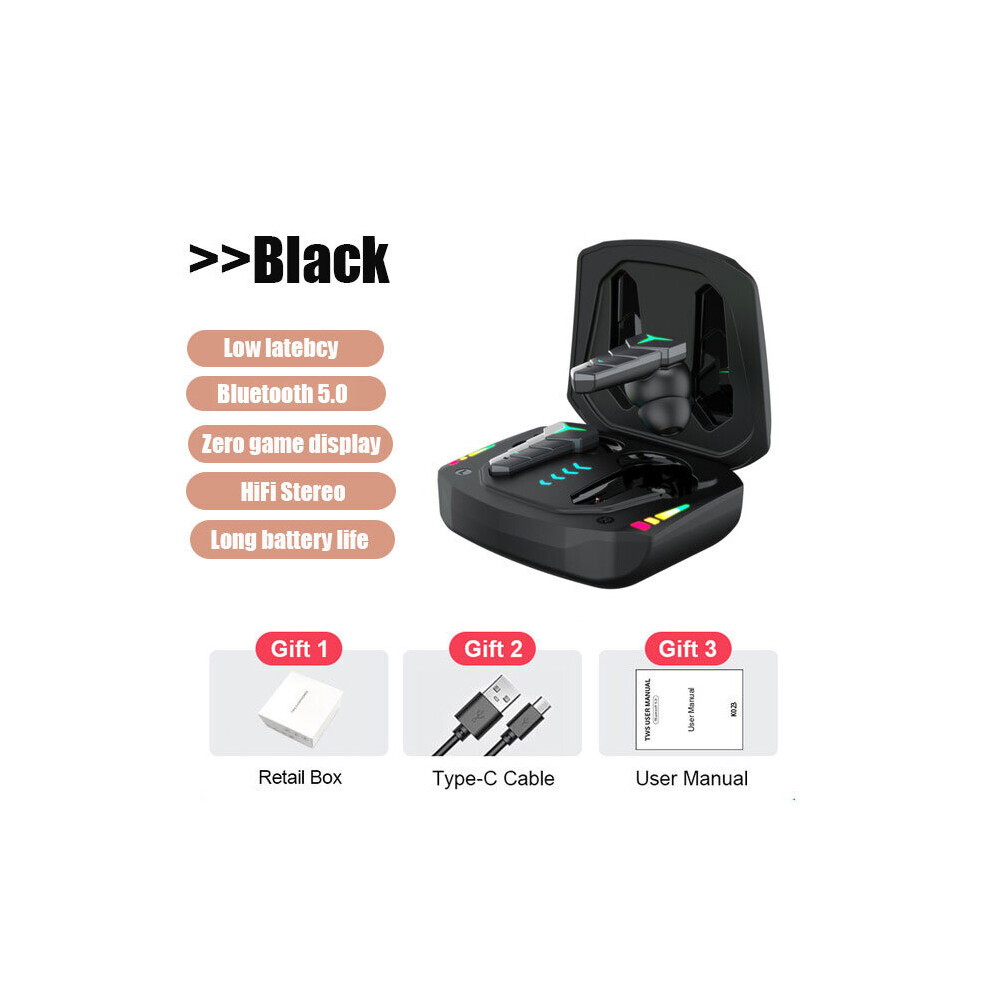 (A-G003 ) Kingstar Gaming Earphones With Mic Bluetooth Headphones Low Latency Tws Gaming Earbuds Wireless Headset Gamer For Pubg Stereo Black 4851205006207