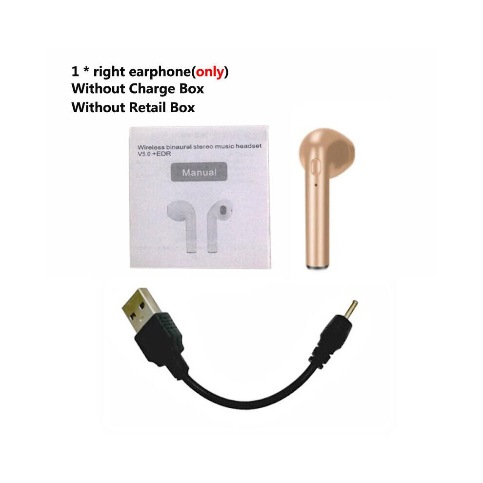 (A-1 I7 Not Box) Afit I7s Tws Bluetooth Earphones Wireless Earbuds With Charging Box I7 Sport Handsfree In-Ear Cordless Headset For Xiaomi Phone Gold 4851204987231