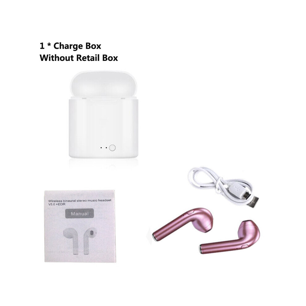 (A-Charge Box Set Rose) Afit I7s Tws Bluetooth Earphones Wireless Earbuds With Charging Box I7 Sport Handsfree In-Ear Cordless Headset For Xiaomi Phon 4851204987316