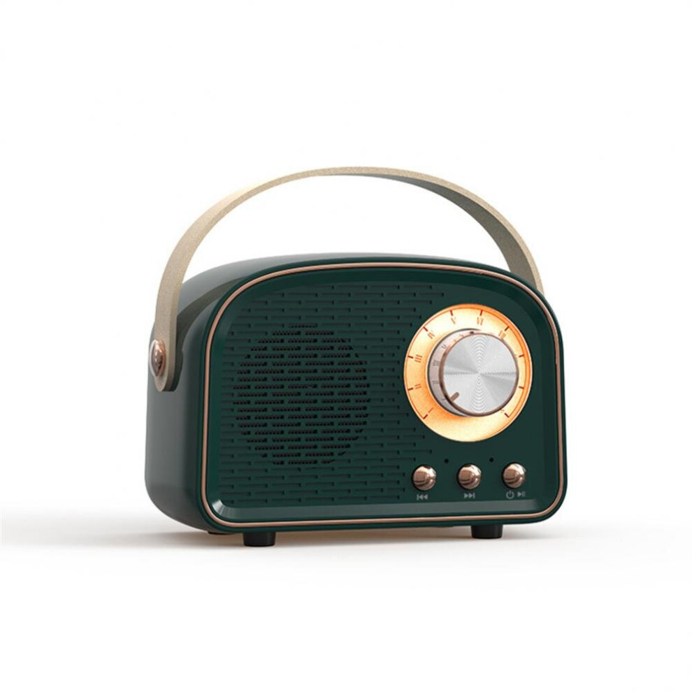 (A-Army ) Outdoor Speaker Retro Mini Speaker Sound Stereo Stereo Surround Subwoofer Tf Aux No Radio Classical Dw21 Speaker New Green 4854472196572