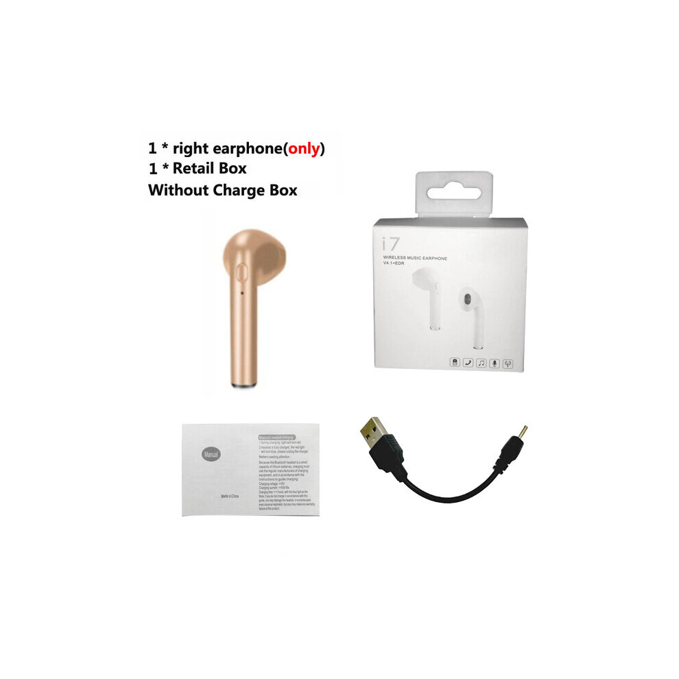 (A-I7 Single 1 Box) Afit I7s Tws Bluetooth Earphones Wireless Earbuds With Charging Box I7 Sport Handsfree In-Ear Cordless Headset For Xiaomi Pho Gold 4851204987392