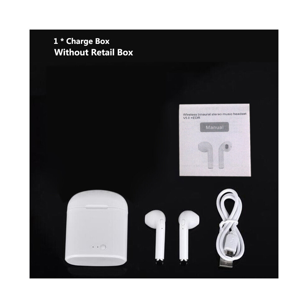 (A-Charge Box Set ) Afit I7s Tws Bluetooth Earphones Wireless Earbuds With Charging Box I7 Sport Handsfree In-Ear Cordless Headset For Xiaomi Pho White 4851204987323