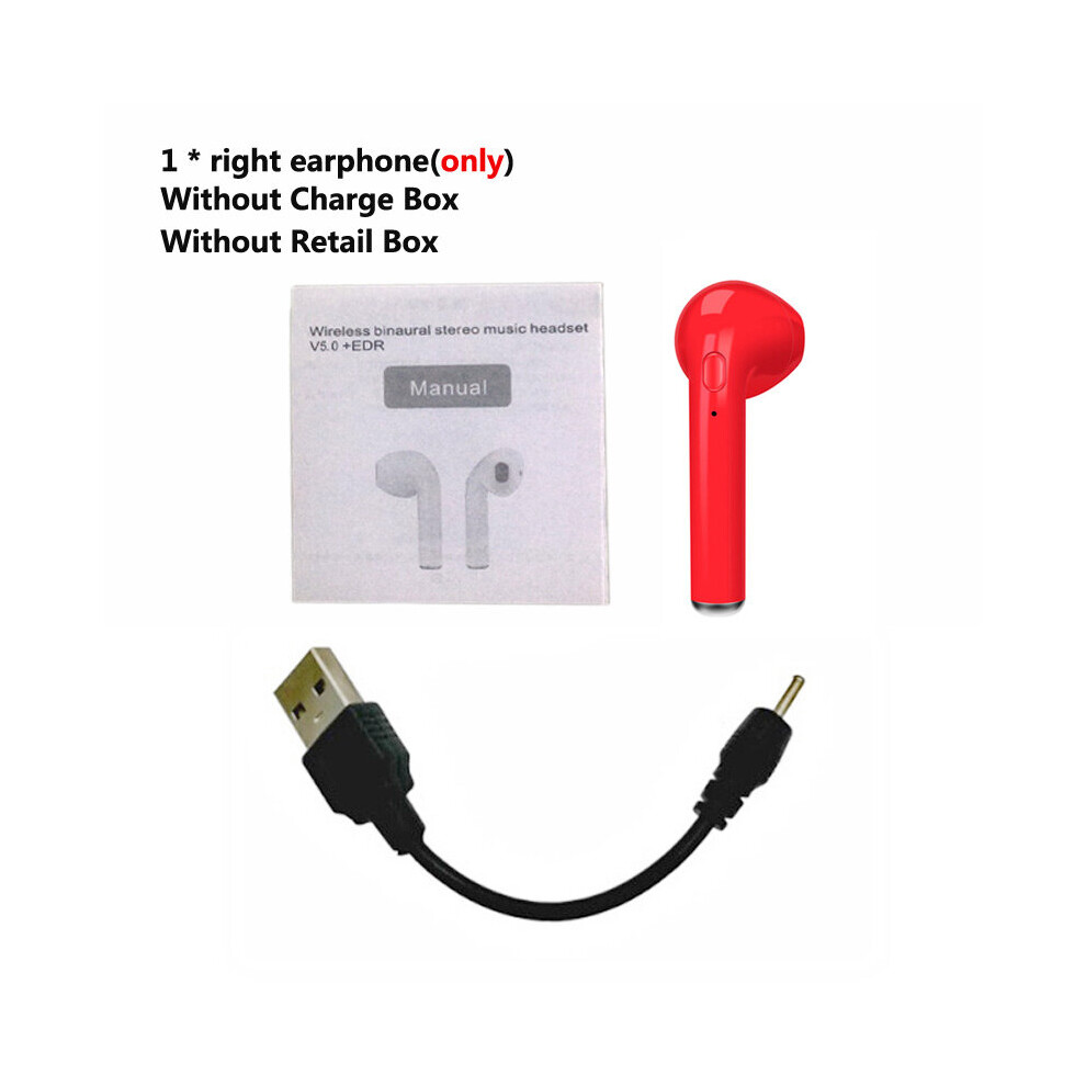 (A-1 I7 Not Box) Afit I7s Tws Bluetooth Earphones Wireless Earbuds With Charging Box I7 Sport Handsfree In-Ear Cordless Headset For Xiaomi Phone Red 4851204987255