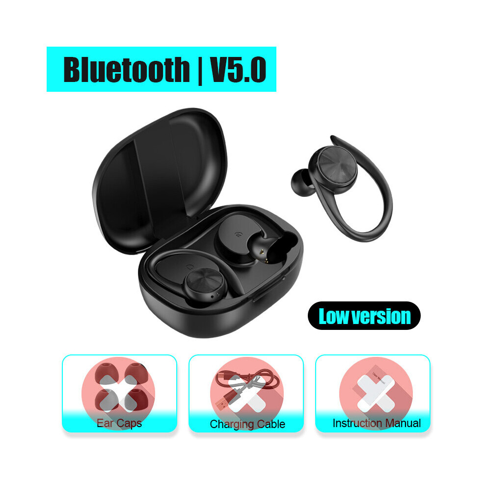 (A-Low Version(Black)) 2022 New Tws Bluetooth Wireless Headset Earhook Earbuds With Microphone Business Call Handsfree Sports Music Game Earphone Black 4851205043646
