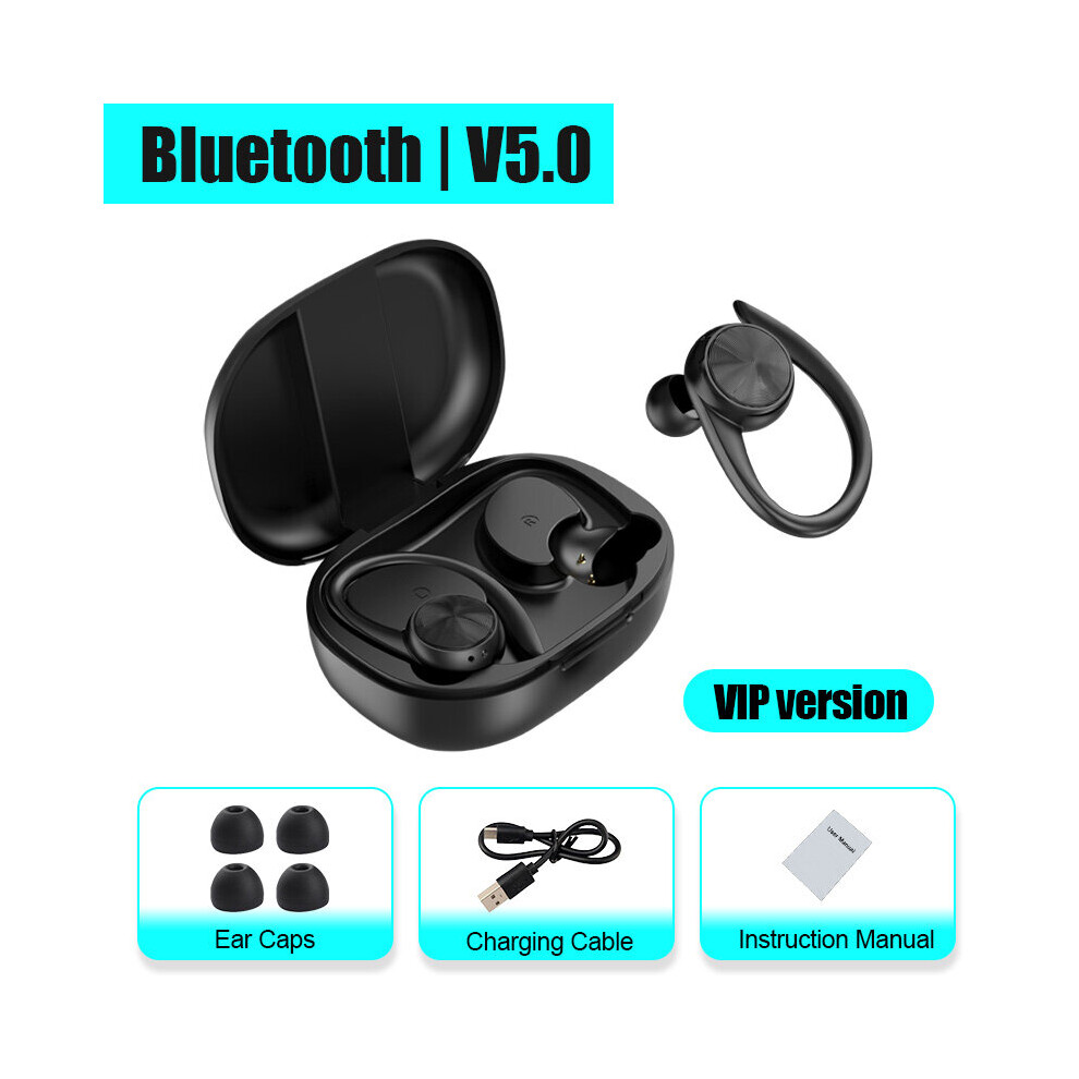 (A-High Version(Black)) 2022 New Tws Bluetooth Wireless Headset Earhook Earbuds With Microphone Business Call Handsfree Sports Music Game Earphone Black 4851205043615