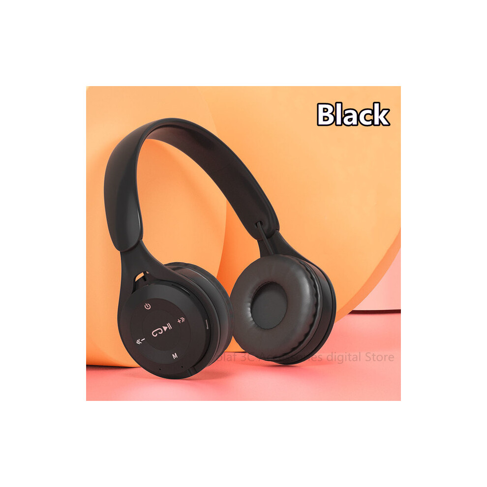 (A-) Olaf Y08 Over Ear Wireless Headphones Bluetooth Earphones With Mic Earbuds Sport Stereo Handfree Headset Gamer Macaron Color Black 4851204982984