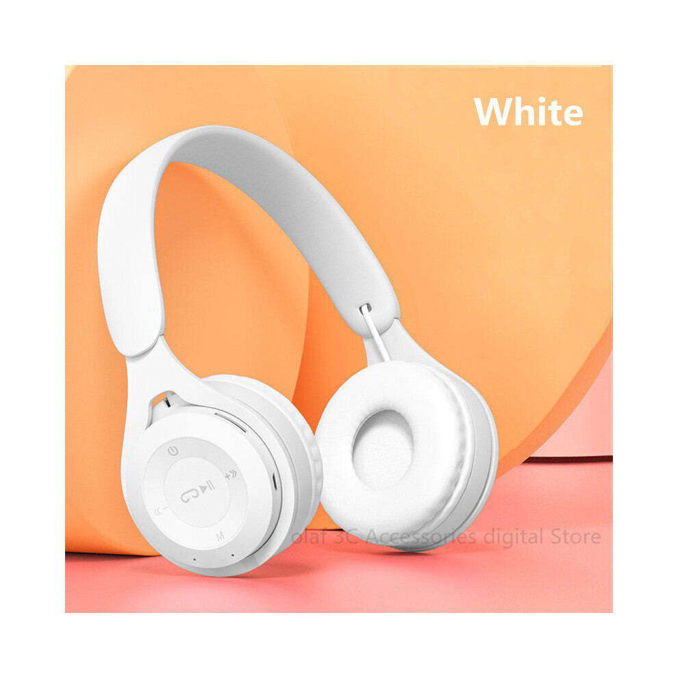 (A-) Olaf Y08 Over Ear Wireless Headphones Bluetooth Earphones With Mic Earbuds Sport Stereo Handfree Headset Gamer Macaron Color White 4851204983035