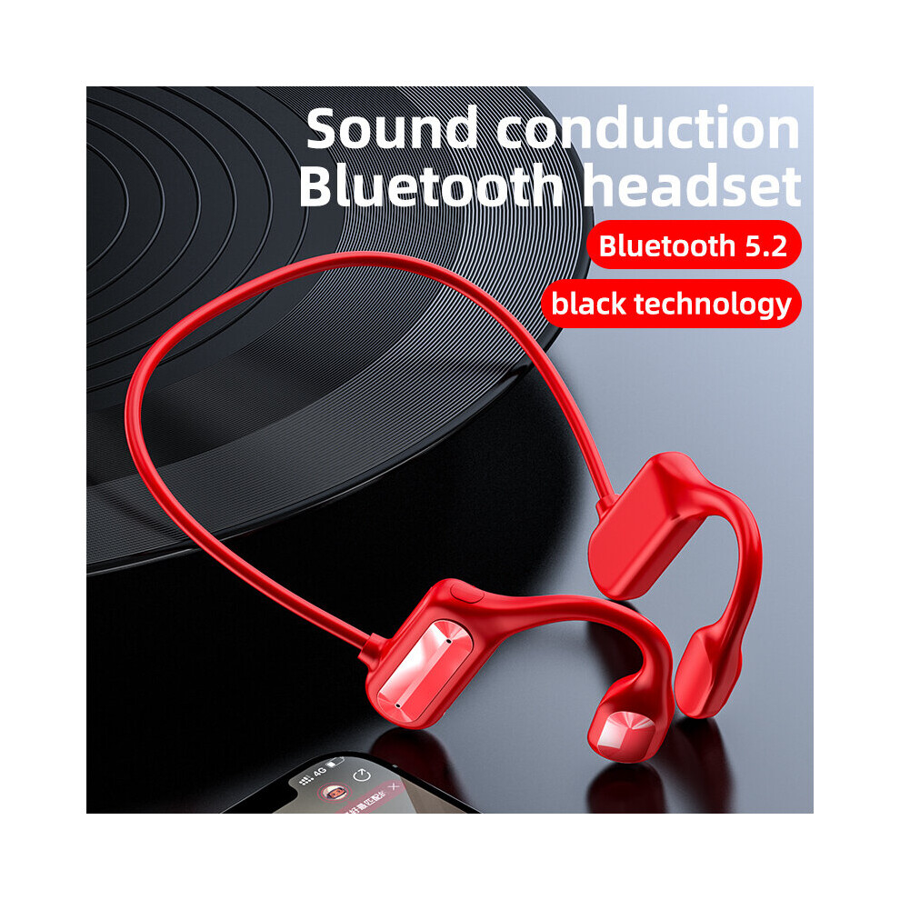(A-Bl09red) Earphone Bluetooth 5.2 Wireless Headphones Bone Conducting Headset Audio Equipment Openear Outdoor Sports Stereo Earbud With Mic 4851205061763