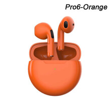 (a-Orange Headphones) Air Pro 6 TWS Wireless Headphones with Mic Fone Bluetooth Earphones Sport Earbuds Pro6 J6 Headset for Apple iPhone Xiaomi Huawei