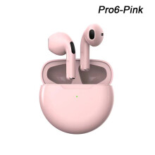 (a-Pink Headphones) Air Pro 6 TWS Wireless Headphones with Mic Fone Bluetooth Earphones Sport Earbuds Pro6 J6 Headset for Apple iPhone Xiaomi Huawei