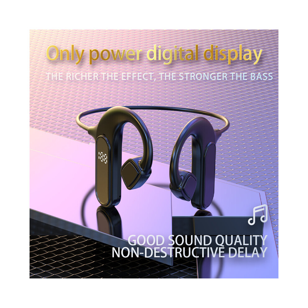 (A-Vg09black) Earphone Bluetooth 5.2 Wireless Headphones Bone Conducting Headset Audio Equipment Openear Outdoor Sports Stereo Earbud With Mic 4851205061824