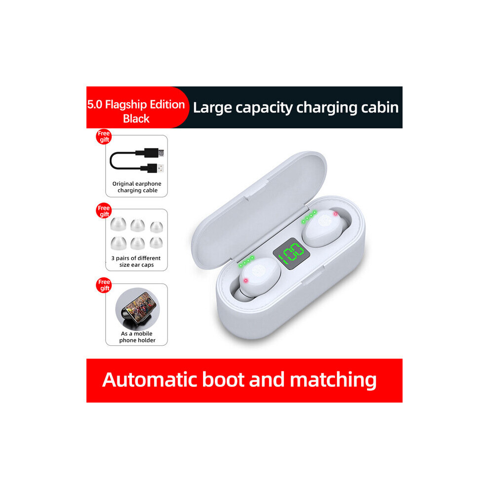 (A-) Bluetooth V5.0 Earphone Wireless Earphones Stereo Sport Wireless Headphones Earbuds Headset 2000 Mah Power For Iphone Xiaomi White 4851205046197