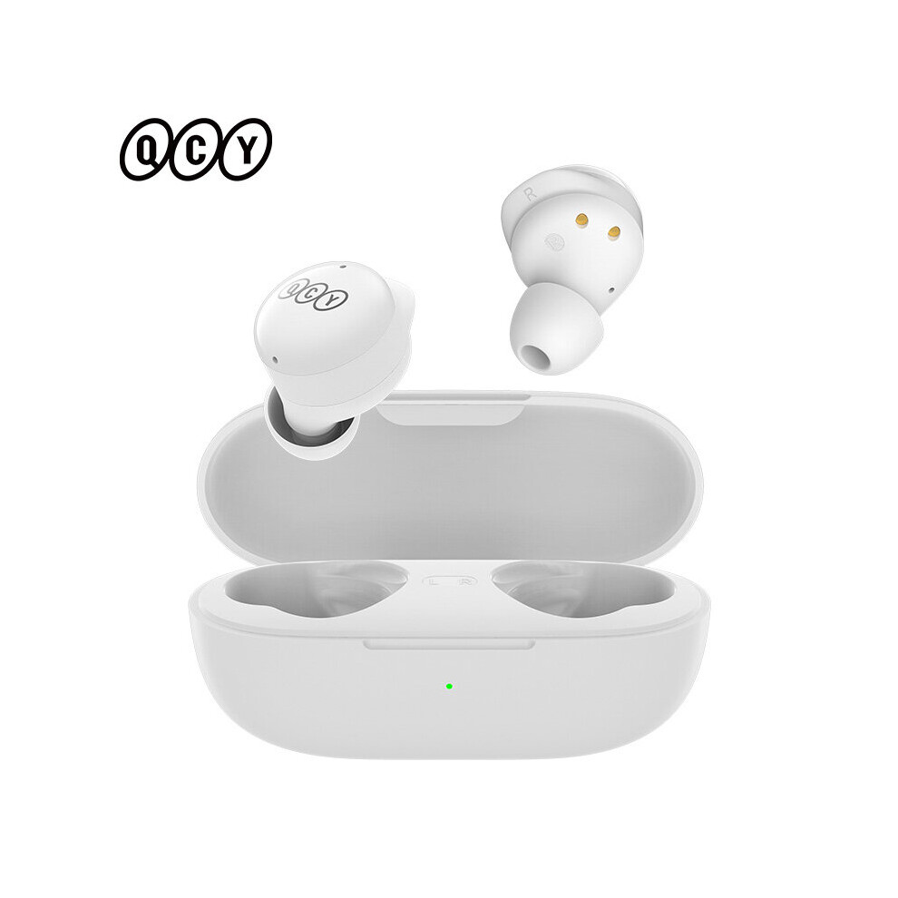 (A-Qcy-T17 ) New Qcy Bluetooth Earbuds 5.1 Wireless Tws Earphone Touch Control Earbuds Low Latency Mode Enc Earbud Long Standby 26H T17 White/Blue 4851204891323