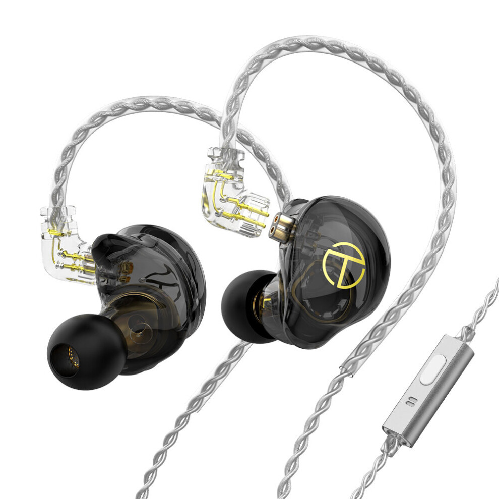 (A- With Mic) Trn St2 Hifi Earphones 1Ba+1Dd Hybrid Technology Bass Earbuds In Ear Monitor Sport Noise Cancelling Earphone For Kirin Bax Ema Black 4851204984711