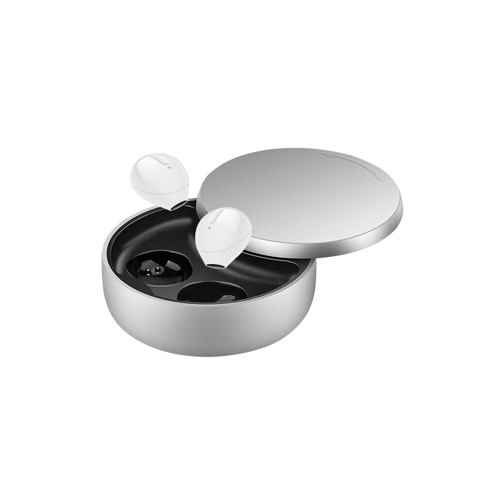 (A-X21s-1 Pair-) Invisible True Wireless Earbuds Bluetooth Earphones Waterproof Sleep Earpiece Nano Size/Dual-Mic/20Hs Play/Interchangeable Wear White 4851204973036