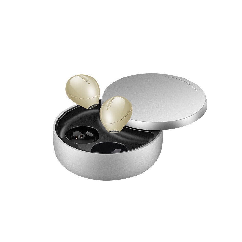 (A-X21s-1 Pair-) Invisible True Wireless Earbuds Bluetooth Earphones Waterproof Sleep Earpiece Nano Size/Dual-Mic/20Hs Play/Interchangeable Wear Beige 4851204973012